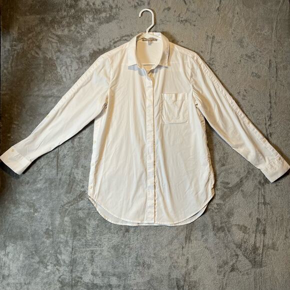 Athleta Bright White Nopa Button Up Over Sized Long Sleeve Shirt Sz Small Womens - Picture 1 of 9